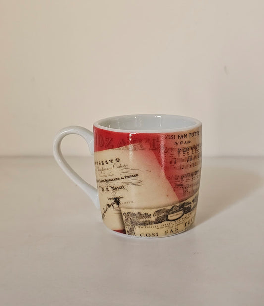 Tazzina da caffè Mozart - dettaglio spartiti e Così fan tutte