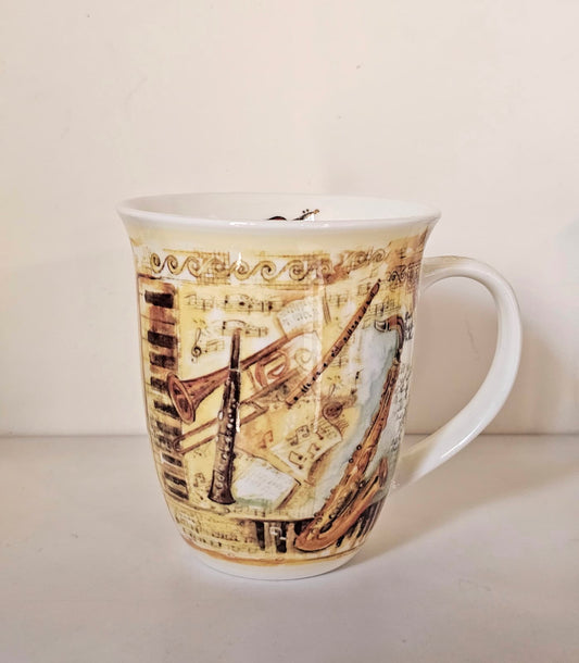 Tazza Orchestra Vintage - vista frontale con sassofono e clarinetto