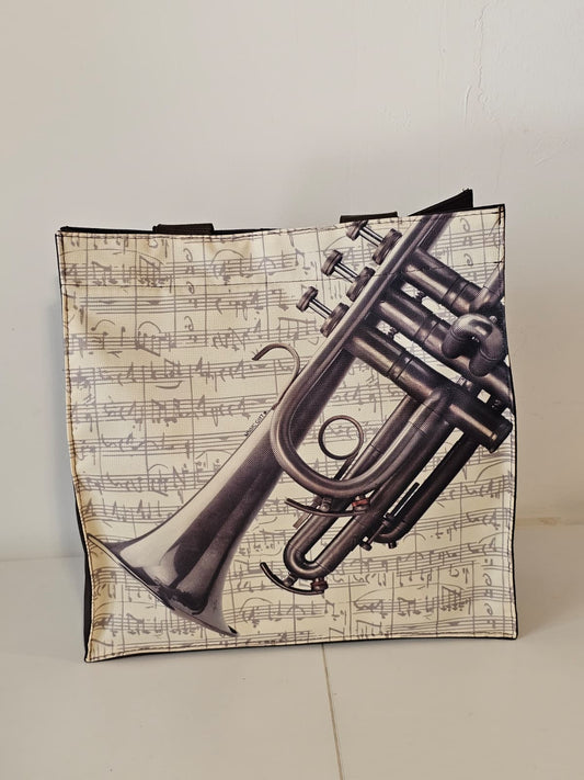 Shopper Tromba - fronte con stampa tromba su spartito musicale