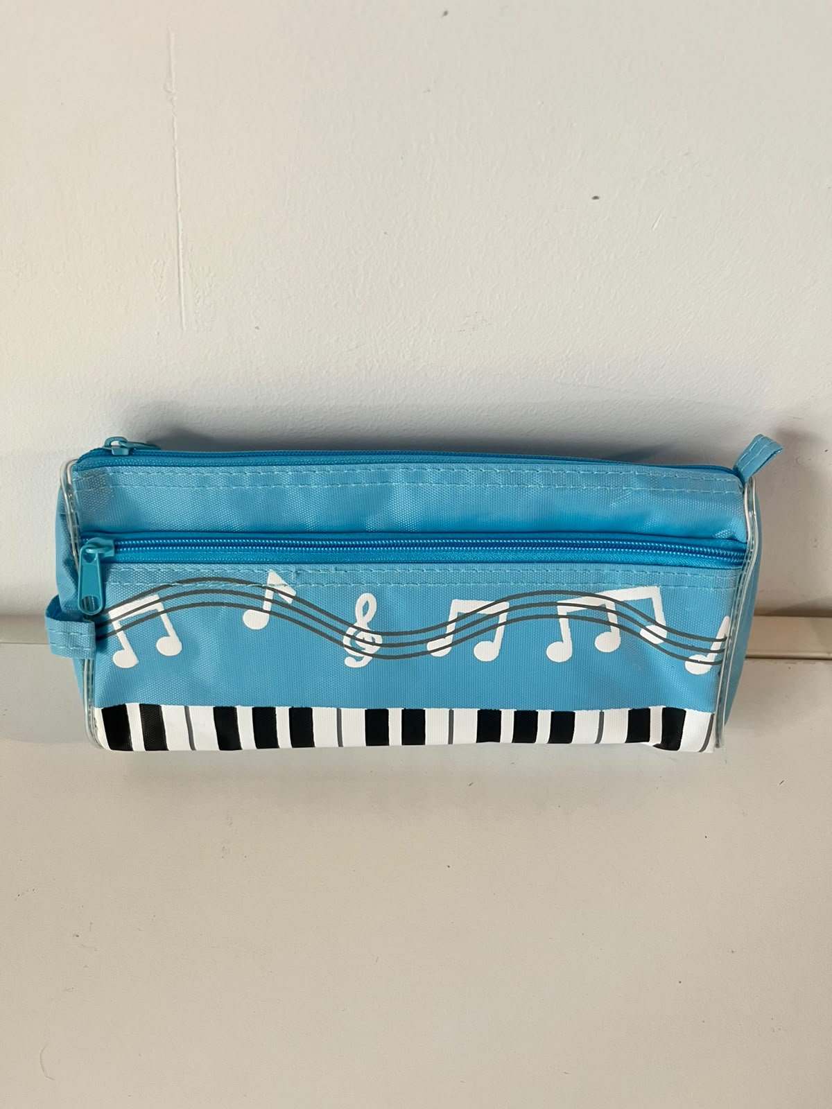 Astuccio Doppio Zip Pianoforte e Note - vista frontale