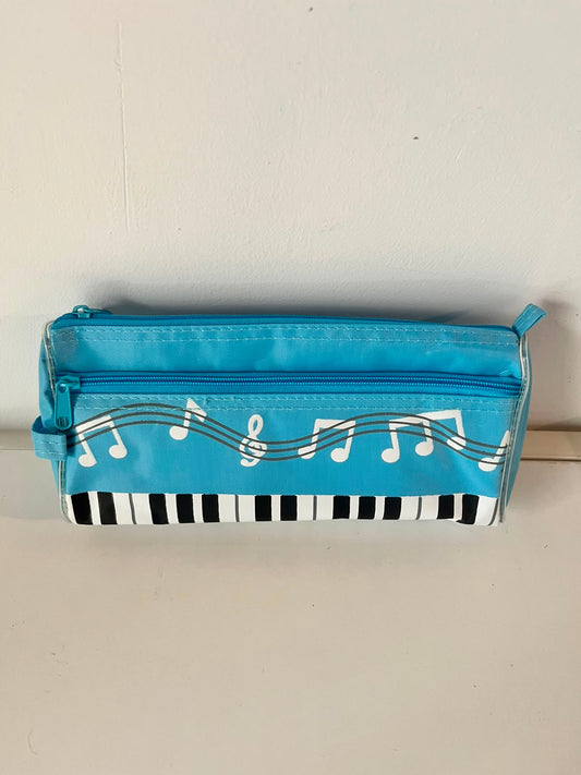 Astuccio Doppio Zip Pianoforte e Note - vista frontale