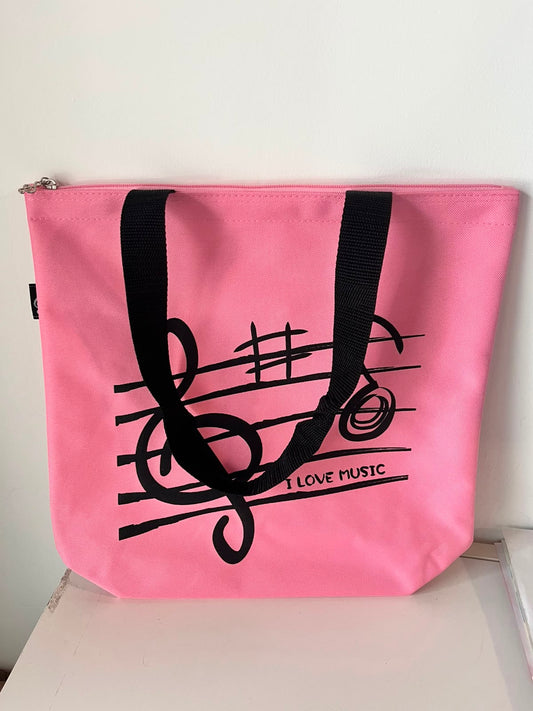 Shopper I Love Music – Chiave di Violino rosa