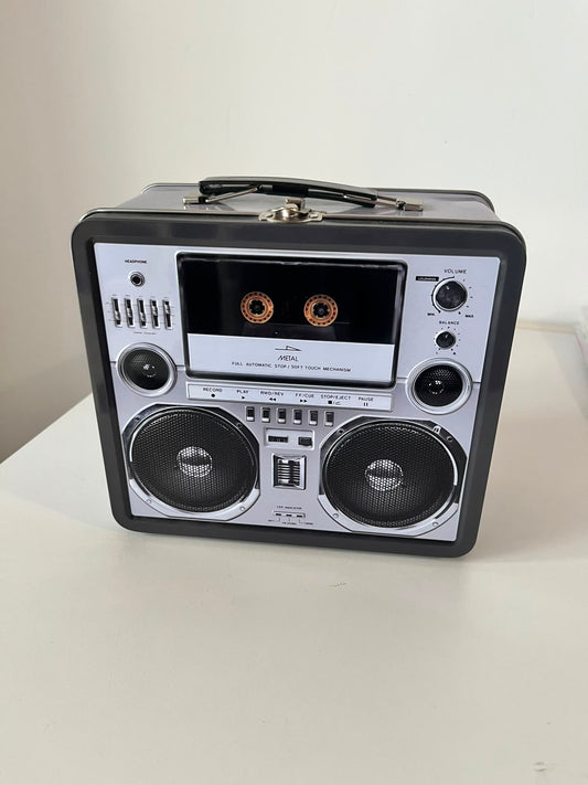 Porta Pranzo in Latta Boombox Vintage - vista frontale