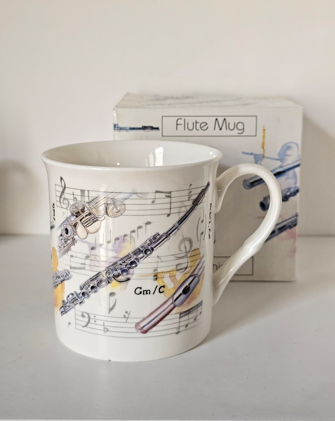 Tazza Flauto Traverso Fine China - vista frontale con scatola