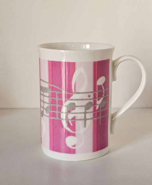 Tazza note musicali rosa - vista frontale